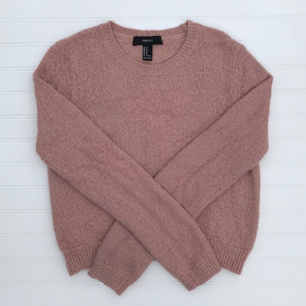 Fuzzy pink sweater